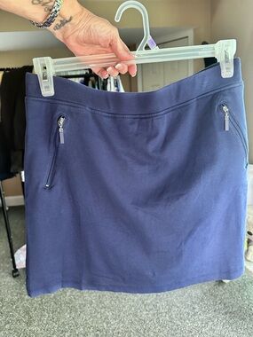 Jones New York Navy Mini Skort with Zip Pockets